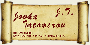 Jovka Tatomirov vizit kartica